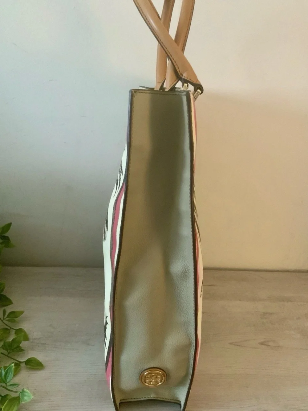 TORY BURCH KERRINGTON TALL ELEPHANT PRINT LARGE TOTE BAG